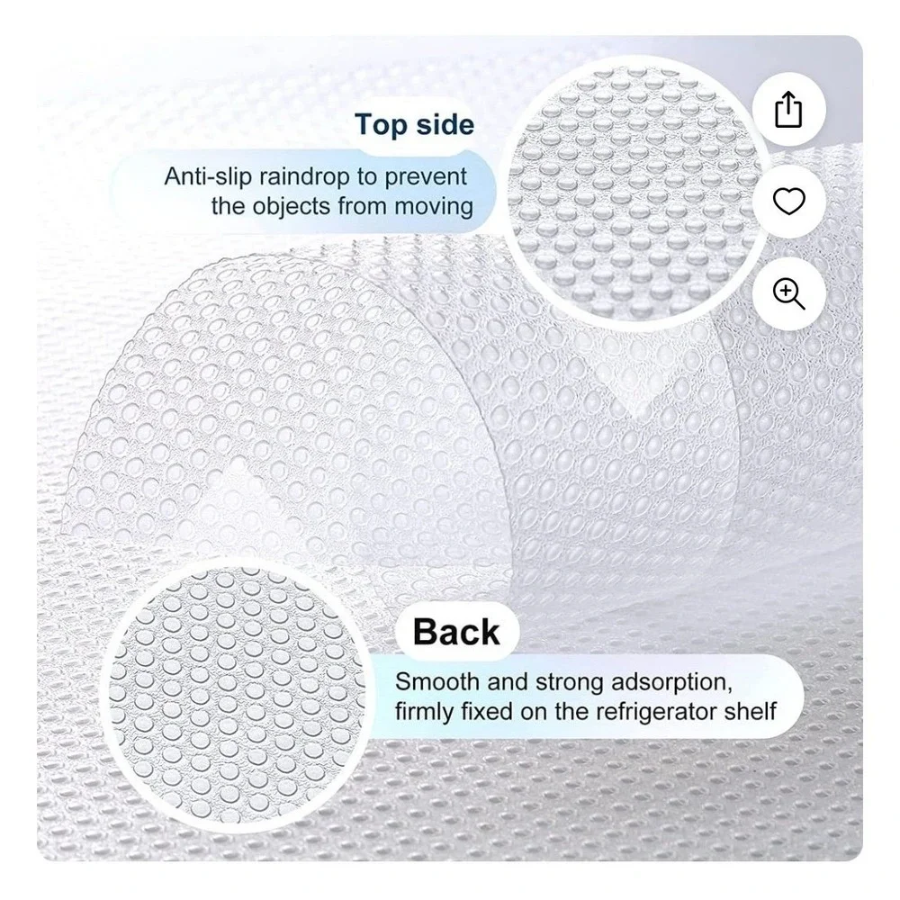8 Pack Refrigerator Liners Waterproof Washable EVA Shelf Mats 17.7 x 12 Clear‎